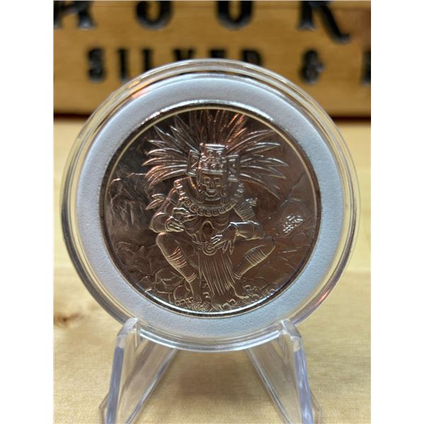 Lot 88-1) 1 oz Aztec god of death silver