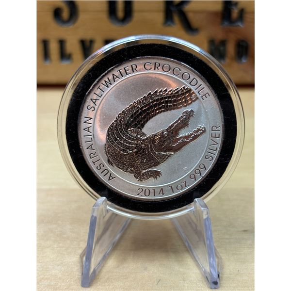 Lot 95-1) 1 oz Australian Crocodile silver