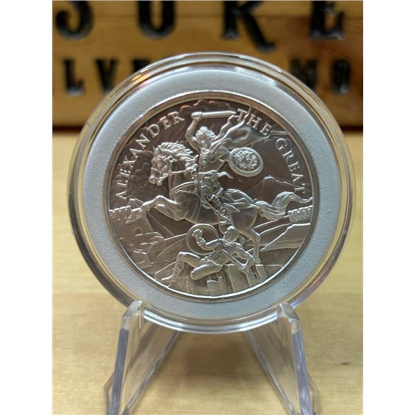 Lot 96-1) 1 oz  Aleksander the Great Legendary Warriors silver