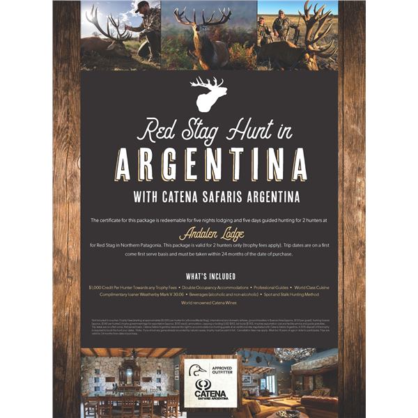 Red Stag hunting for two in Argentina
