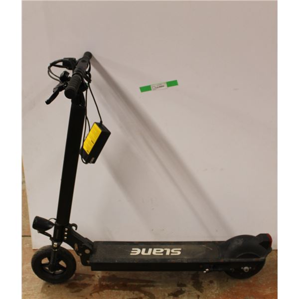 *Slane Electric Scooter 38" Tall x 41" Long Charger Powers On- As Is