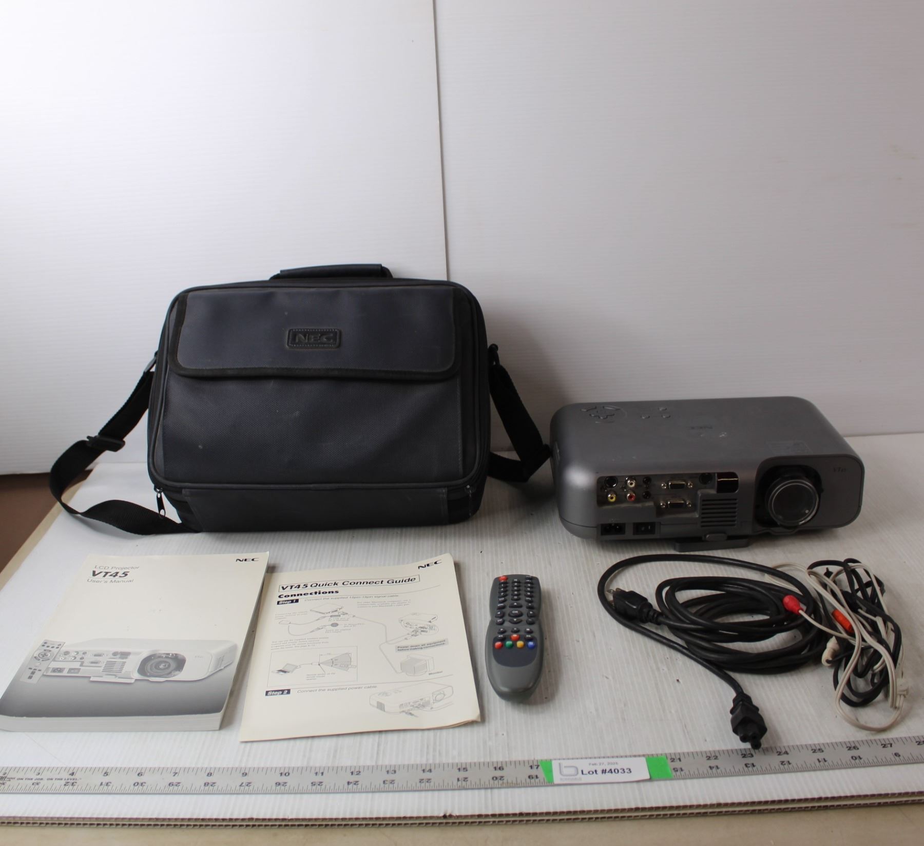 Nec Vt45 NEC VT45 Projector with Case, Remote, Cords & Manual- As Is - Bodnarus ...