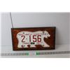 Image 1 : Framed Northwest Territories License Plate Approx. 15.75" Wide x 8.5" Tall