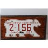 Image 2 : Framed Northwest Territories License Plate Approx. 15.75" Wide x 8.5" Tall