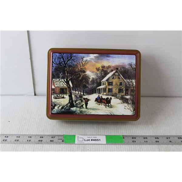 Vintage Pot of Gold Christmas Tin 8" Long