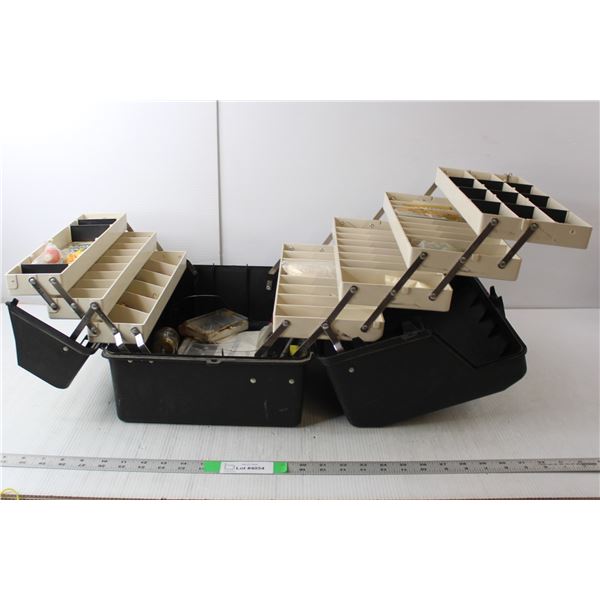 Woodstream Tackle Box with Fishing Hooks, Misc. 10" Tall x 15.5" Long