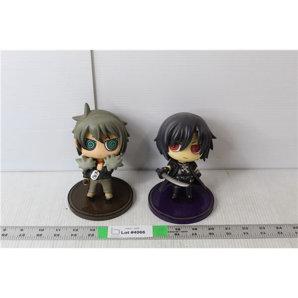 (2) Nitro plus Hobibox Anime Vinyl Figurines Up to 6" Tall
