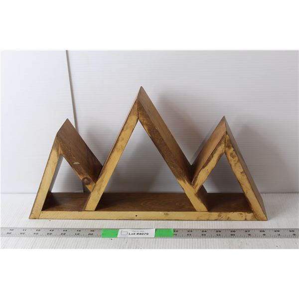 Tri pointed Wood Shelf Storage 17.5" Long x 9.5" Tall