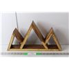 Image 1 : Tri pointed Wood Shelf Storage 17.5" Long x 9.5" Tall