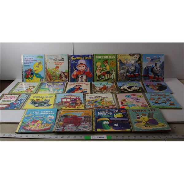 (22) Little Golden Books- Veggie Tales, Sesame Street, Thomas the Train, Misc.