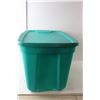 Image 2 : 76L Teal Plastic Tote 15.25" Tall x 25.5" Long x 14" Wide- As Is WILL NOT SHIP