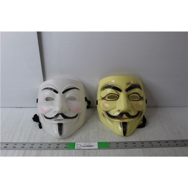 (2) V for Vendetta Plastic Masks