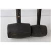 Image 3 : (2) Rubber Hammers with Wood Handles 14" & 12.75" Long
