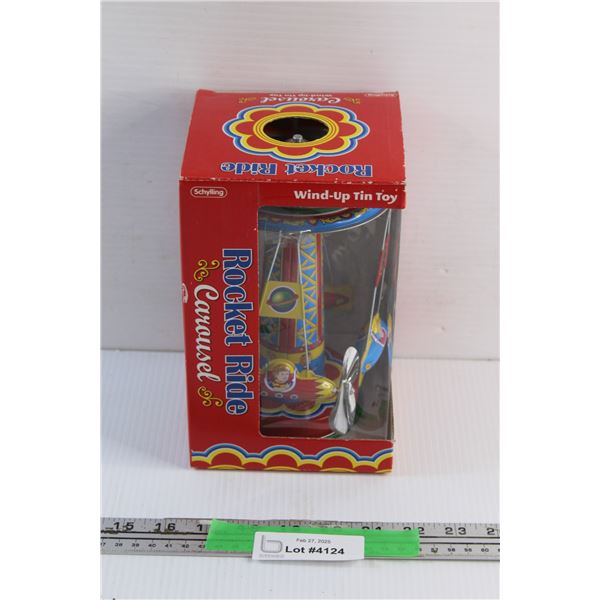 Rocket Ride Carousel Wind Up Tin Toy
