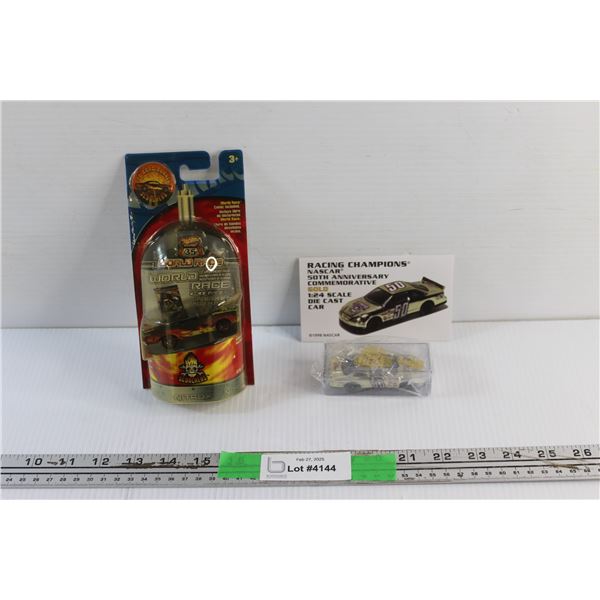 Racing Champions Nascar 50th Anniversary Commerative Gold 1:24 Scale and World Race Die Cast Car Toy