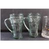 Image 2 : (3) Coca Cola and Saskatoon Radiator Sales Glass Mugs and Glass Flower Vase