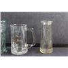 Image 3 : (3) Coca Cola and Saskatoon Radiator Sales Glass Mugs and Glass Flower Vase
