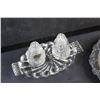 Image 9 : Crystal Salt & Pepper Shakers, Glass Cream & Sugar Set, Tea Cup & Coaster and Silver Plated Serving 