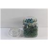 Image 5 : Glass Cookie Jar and Marbles