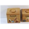 Image 3 : 3 pc Wooden Kitchen Canister Set
