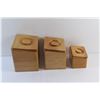 Image 6 : 3 pc Wooden Kitchen Canister Set