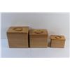 Image 7 : 3 pc Wooden Kitchen Canister Set