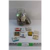 Image 1 : Pickling Jar with Lid and Assorted Vintage Matches