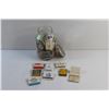 Image 5 : Pickling Jar with Lid and Assorted Vintage Matches
