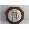 Image 10 : (2) Framed Decorative Wall Hanging Plates - Some Damage and Wooden Lazy Susan