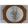 Image 7 : (2) Framed Decorative Wall Hanging Plates - Some Damage and Wooden Lazy Susan