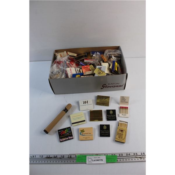 Assorted Vintage Matches and Single Cigar Case