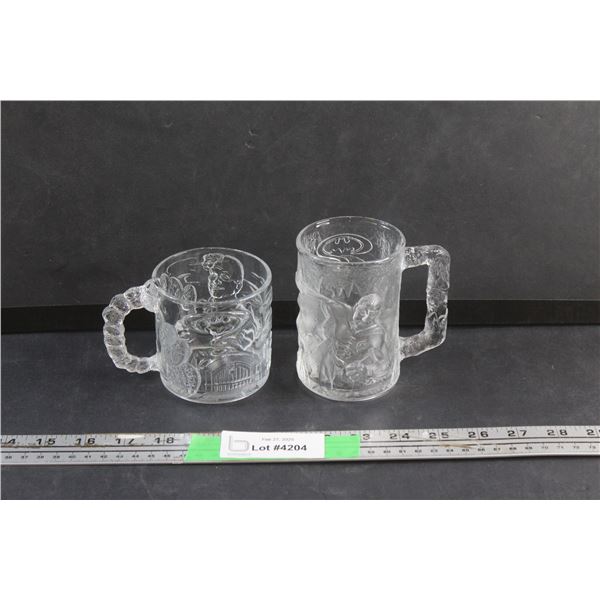 McDonalds Batman Forever - Two Face & Robin Glass Mugs