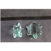 Image 2 : Turquoise Glass Turtle and Sea Lion Decor