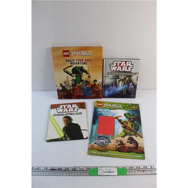 (2) Lego Ninjago and (2) Star Wars Books