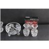 Image 2 : (4) Lead Crystal Vases and Candy Dish