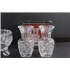 Image 5 : (4) Lead Crystal Vases and Candy Dish