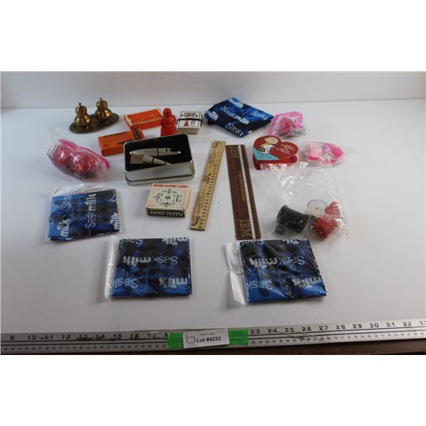 Brass Salt & Pepper Shakers, Playing Cards, Happy Meal Toys, Rulers and Misc
