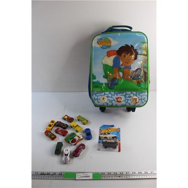 Kids' Go Diego Go Travel Case and Hot Wheels Die Cast Car Toys