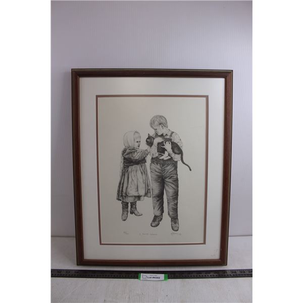 Wood Framed Wall Art - Bernie Brown "A Found Friend" - 22" x 18"