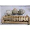 Image 3 : Mullingar Pewter "Toolcat Bobcat 5600 4X4", Wooden Foot Massage Roller 14" Length, (3) Softballs