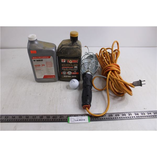 Trouble Lamp - Tested, Bobcat 10W30 Motor Oil 978ml, Sonic Gold 10W30 Motor Oil 1L (1/2 Full), Misc.