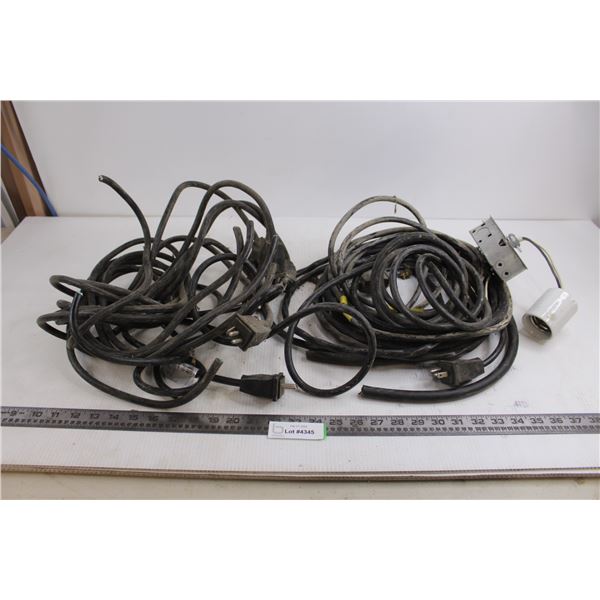 Assorted Lengths of Cut Cables with Home Depot Pail Tote - As is