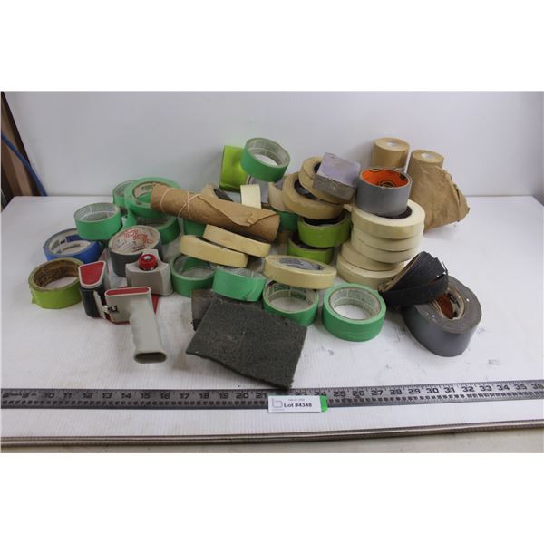 Assorted Tape Lot (Painter's, Masking), Tape Gun, Misc. - As is