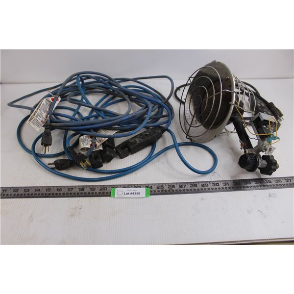 Heat Lamp - Untested, (4) Multi-Outlet Extention Cords - All As is