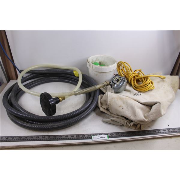 Trouble Lamp - Untested, Painter's Drop Sheets, Tubing with Sprayer - As is