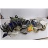 Image 4 : Assorted Respirators & Goggles with Cracked Storage Tote - As is