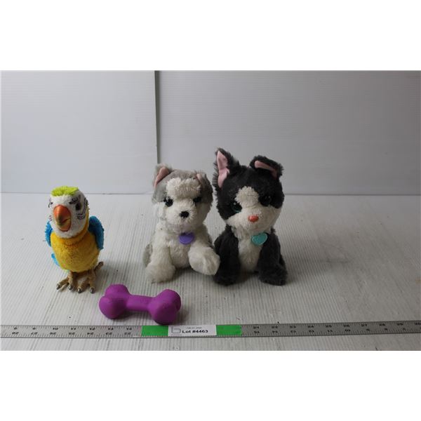 (3) Fur Real Friends- Dogs Working, Parrot May Need Batteries
