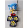 Image 3 : Sonic the Hedgehog Stuffie & (4) McDonald's Toys