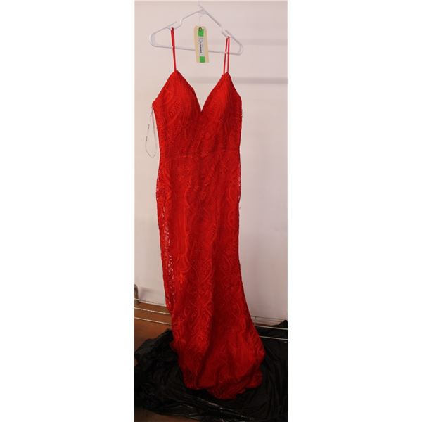 Angela & Alison Red Thin Strapped Dress- 12