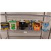 Image 1 : ** (12) Cans of Paint Products (Carpet Tile Adhesive, Semi-Gloss, Primer, Egg Shell - Most Partial) 